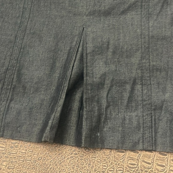 Elia Dark Gray Tailored Midi Skirt Size 42 Large Cotton Blend - Picture 9 of 9